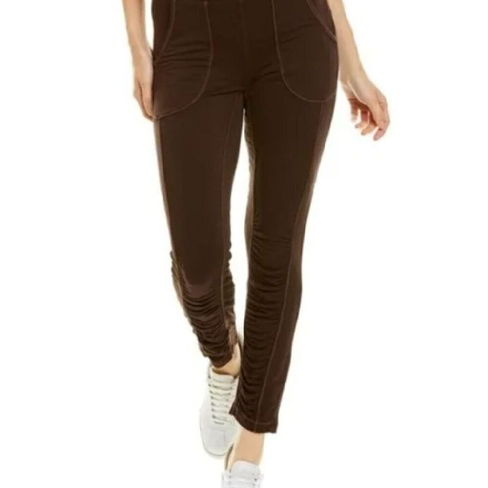 NWT XCVI Brown Huckle Ruched Legging-sz Small